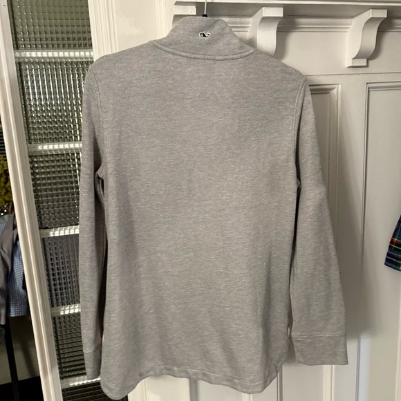 Vineyard Vines Women’s 1/4 Zip Sweater Gray W/ Pink Accents Sz M - Picture 5 of 12